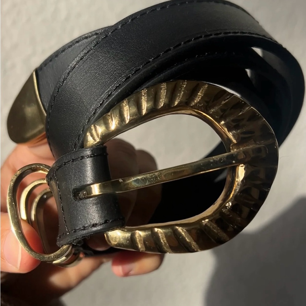 Natalie Belt in Black Leather